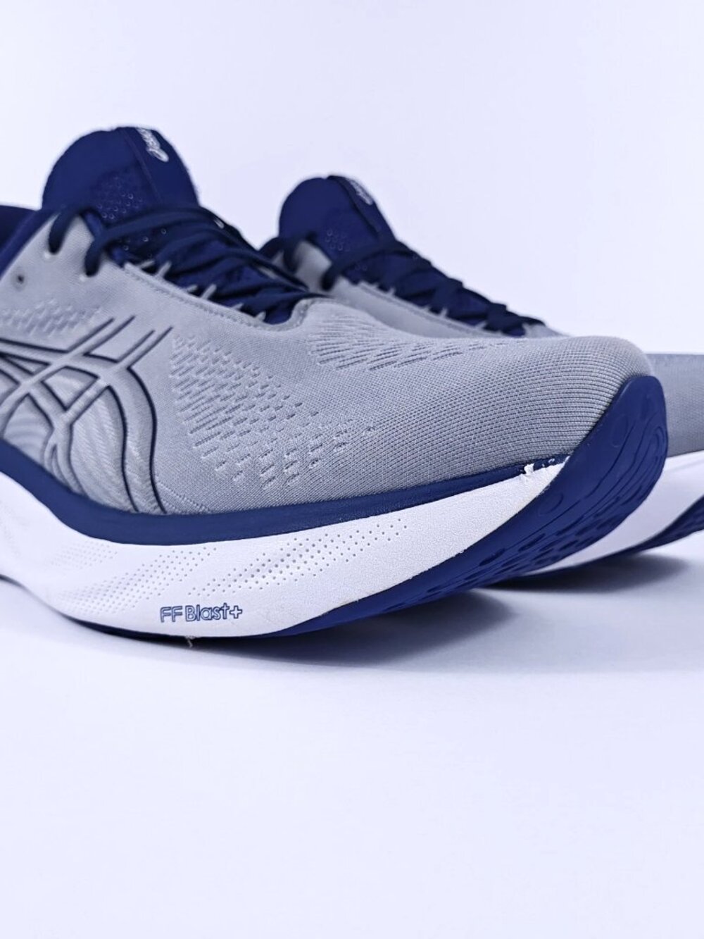 Asics Gel Nimbus 25 Mens 12 Wide Max Cushion Neutral Running Shoes Gray Blue